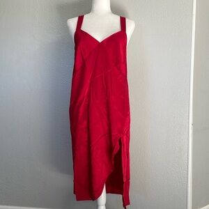 Michelle Mason Red Silk Slip Dress Size 6 With Tags